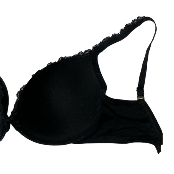 Soma Floral Lightly Padded Bra Adjustable Straps Lace Trim Size 34DD Black - Picture 9 of 12